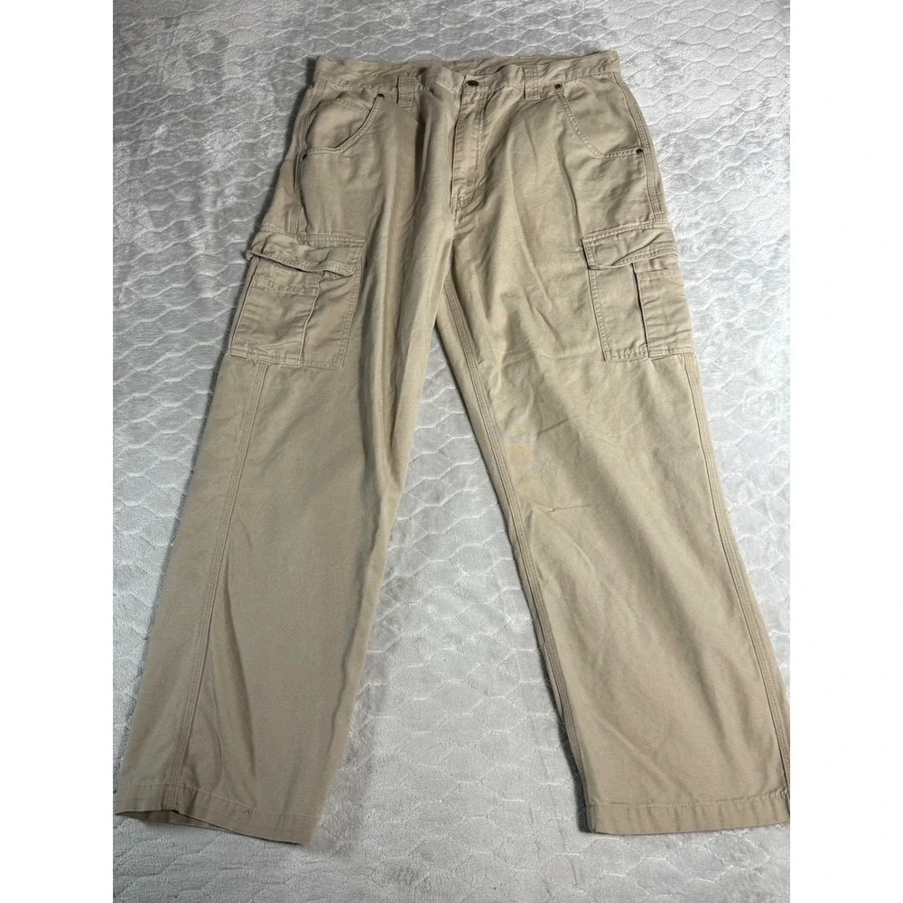 Insect Shield Mens Khaki Cargo Hiking Pants 36x30 Tan Cotton Outdoor Camping